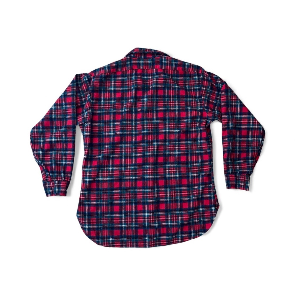 Vintage - Pendleton Red Plaid Virgin Wool Flannel Shirt Size Large - Picture 2 of 8